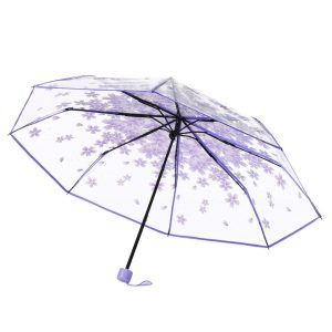 Parapluie transparent design violet